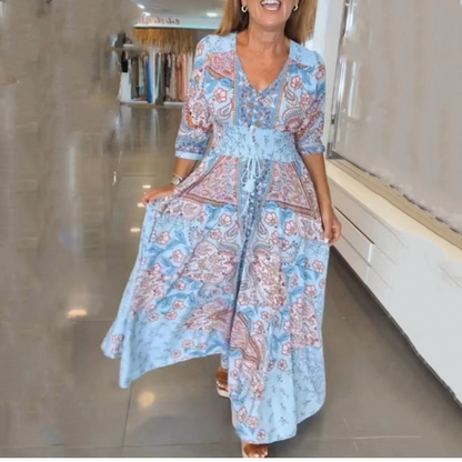 ⏳Begrenzte Zeit 50% Rabatt💥Elegantes langes Blumenkleid für Damen