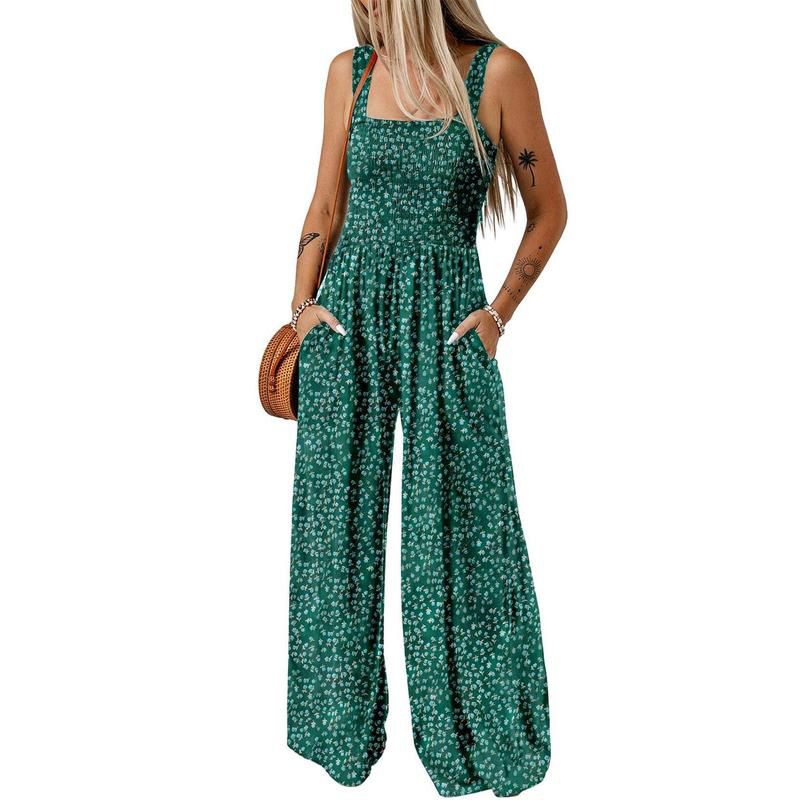 💎 -50% FRÜHLINGS-DEAL! 💎 Damen Ärmelloser Jumpsuit: Weitbein, Elastisch & Mit Taschen für Sommer