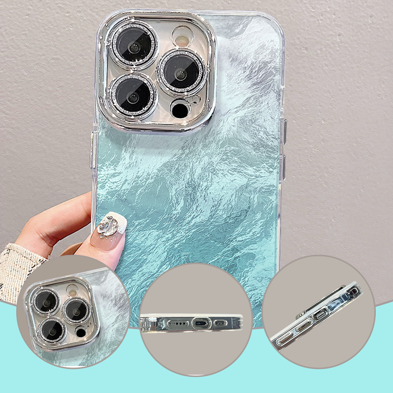 Farbverlauf Handytasche mit Ständer & Kette für iPhone Serie