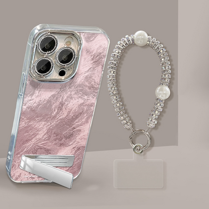 Farbverlauf Handytasche mit Ständer & Kette für iPhone Serie