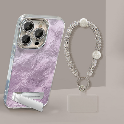 Farbverlauf Handytasche mit Ständer & Kette für iPhone Serie