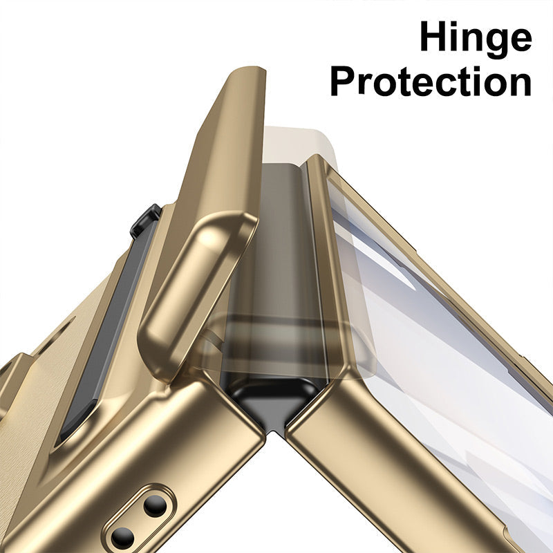 Klapphülle aus galvanisiertem Leder mit Stiftschlitz für Z FOLD 3/4/5/6