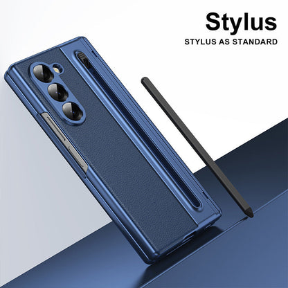 Klapphülle aus galvanisiertem Leder mit Stiftschlitz für Z FOLD 3/4/5/6