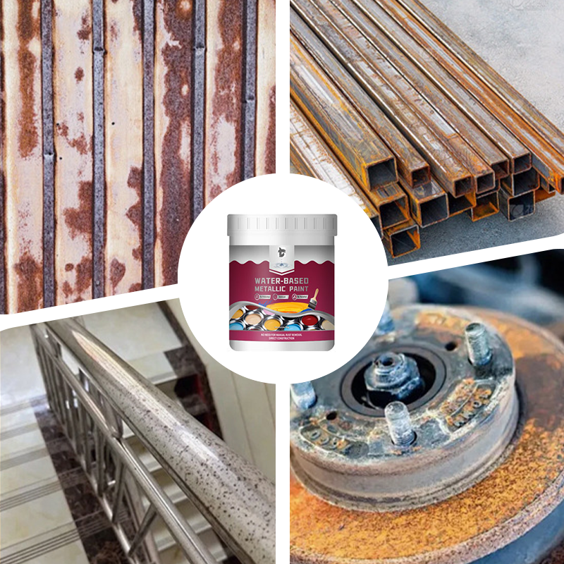 LIMITED TIME 50% OFF⚡Rust Converter Metallic Paint – One coat stops rust, no sanding, no fumes. Dries to a sleek metal finish. Perfect for garden tools &amp; gates. 🔨🛡️