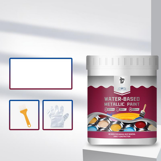 LIMITED TIME 50% OFF⚡Rust Converter Metallic Paint – One coat stops rust, no sanding, no fumes. Dries to a sleek metal finish. Perfect for garden tools &amp; gates. 🔨🛡️