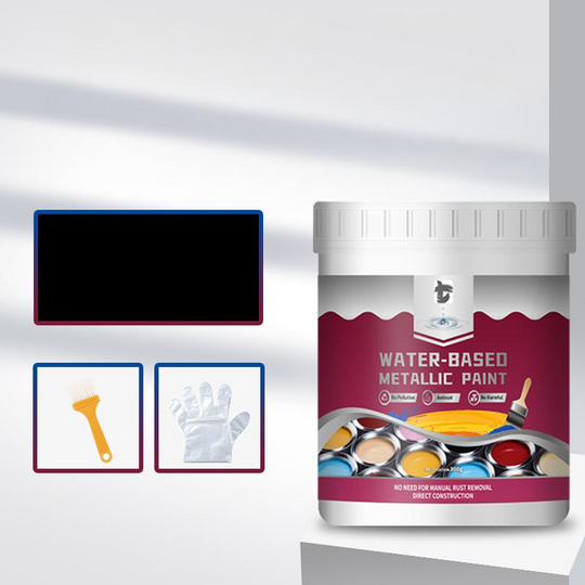 LIMITED TIME 50% OFF⚡Rust Converter Metallic Paint – One coat stops rust, no sanding, no fumes. Dries to a sleek metal finish. Perfect for garden tools &amp; gates. 🔨🛡️