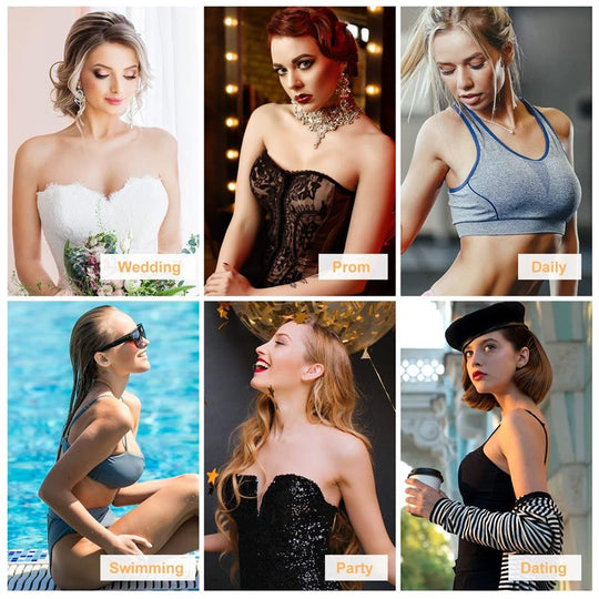🔥 BUY 2 GET 1 FREE! ✨ Front Closure Adhesive Invisible Push-Up Bra (2 Pairs) 💖 Instant Lift &amp; Seamless Support