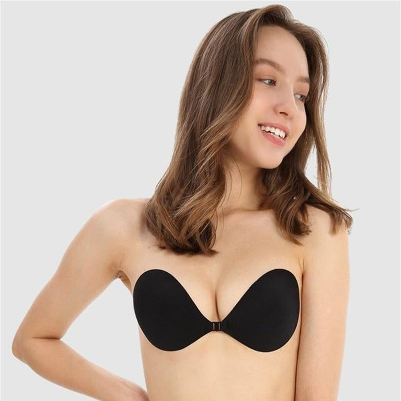 🔥 BUY 2 GET 1 FREE! ✨ Front Closure Adhesive Invisible Push-Up Bra (2 Pairs) 💖 Instant Lift &amp; Seamless Support