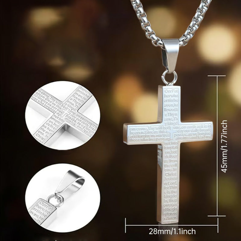 🔥Edelstahl-Kreuz-Anhänger-Halskette für Männer und Frauen