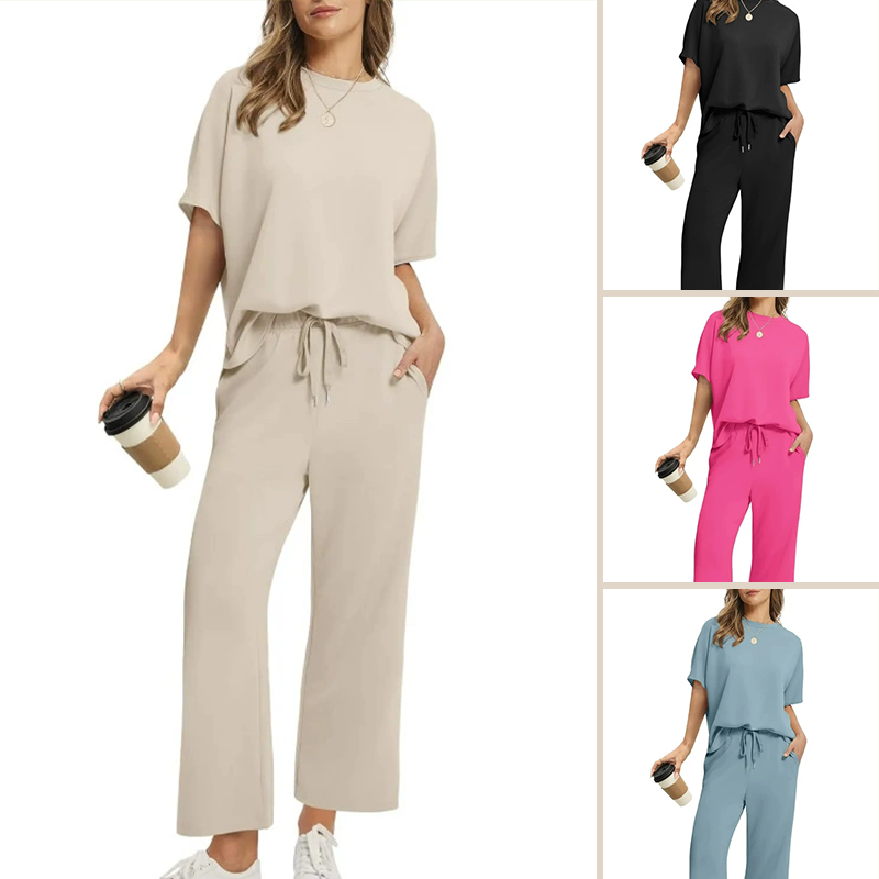 👚 60% RABATT! 👖 Lässiges Damen-Set Oberteil &amp; Hose – Weicher Stoff, Bequemer Schnitt &amp; Alltagstauglich ✨