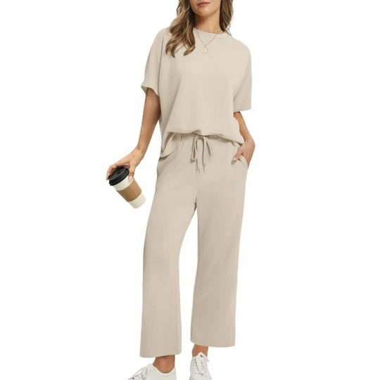 👚 60% RABATT! 👖 Lässiges Damen-Set Oberteil &amp; Hose – Weicher Stoff, Bequemer Schnitt &amp; Alltagstauglich ✨