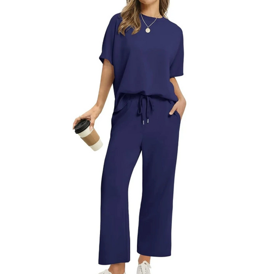 👚 60% RABATT! 👖 Lässiges Damen-Set Oberteil &amp; Hose – Weicher Stoff, Bequemer Schnitt &amp; Alltagstauglich ✨
