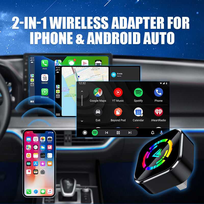 🚗📱 2-in-1 Wireless Adapter: Kabellos Auto-Connect für iPhone &amp; Android – Fahrsicherheit &amp; Freiheit genießen! 🔋🎉
