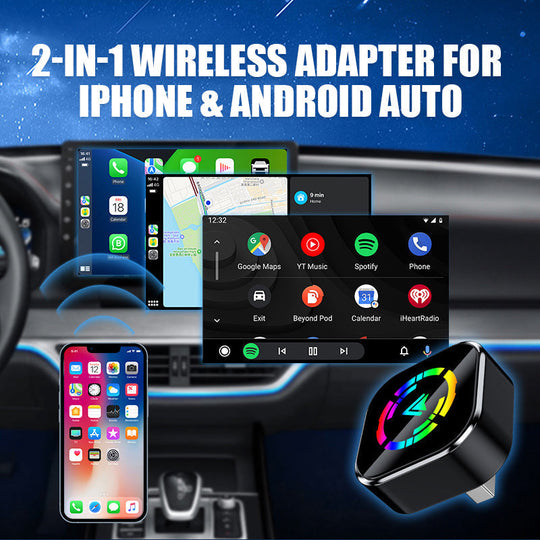 🚗📱 2-in-1 Wireless Adapter: Kabellos Auto-Connect für iPhone &amp; Android – Fahrsicherheit &amp; Freiheit genießen! 🔋🎉