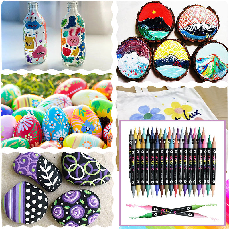 🔥 50 % RABATT! 🌈🖌️ Acrylstift-Marker mit zwei Spitzen – Farbenfroh & vielseitig ✨🎨