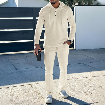 Herren-Einfarbiges Kapuzen-Trainingsanzug-Set, 2-teilig✈️Kostenloser Versand bei 2 Einkäufen