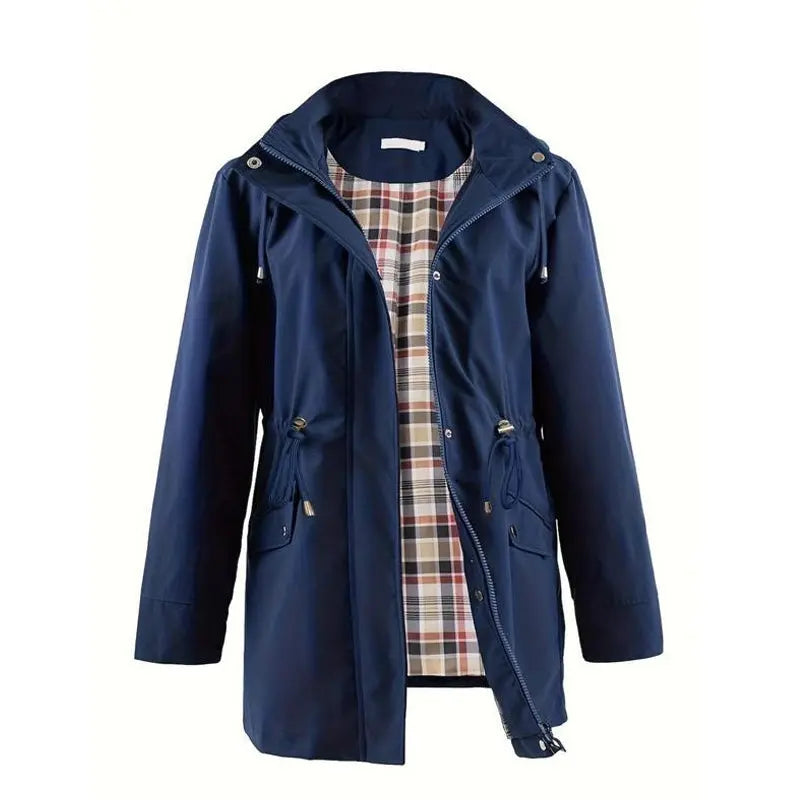 🧥LETZTER TAG DES AUSVERKAUFS 50 % RABATT🌧️💧Ultimative wasserdichte Jacke mit Karomuster für Damen🍃