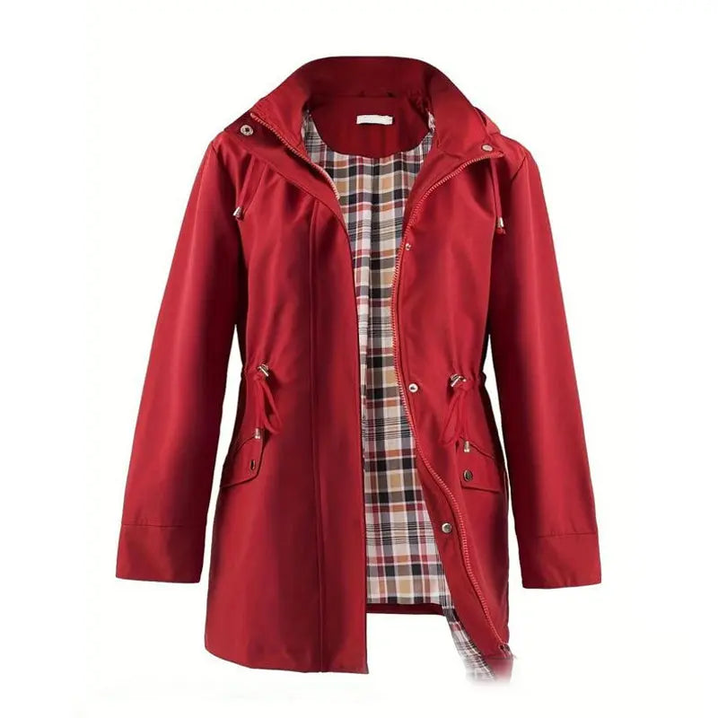 🧥LETZTER TAG DES AUSVERKAUFS 50 % RABATT🌧️💧Ultimative wasserdichte Jacke mit Karomuster für Damen🍃