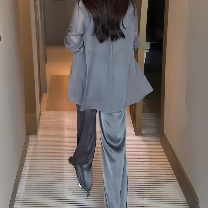 Damen 3-teiliger Set: Hemdjacke, Tanktop und Hose