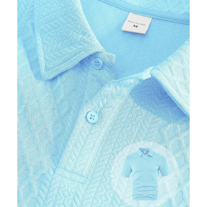 👕 51% RABATT! 💎 Herren-Zweiteiler mit Rautenstruktur – Kurzarmhemd & Shorts – Atmungsaktiv, Knitterfrei & Lässiger Sommer-Look ☀️