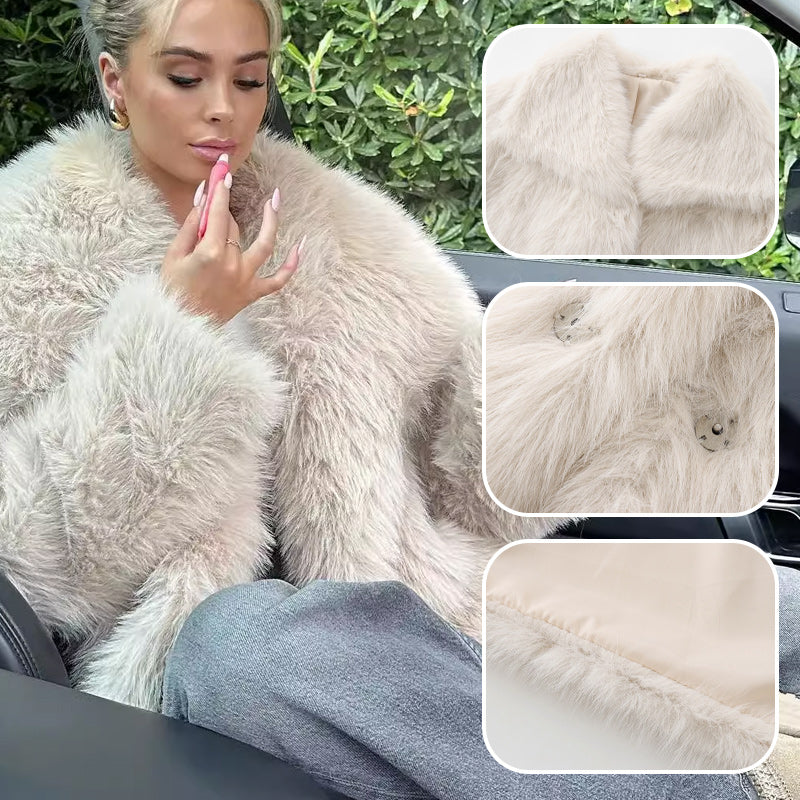 🔥🖤Winter-Vorverkauf für Damenpelzmantel, Plüschfutter, weicher Kragen, kostenloser Versand (Cozy Edition)