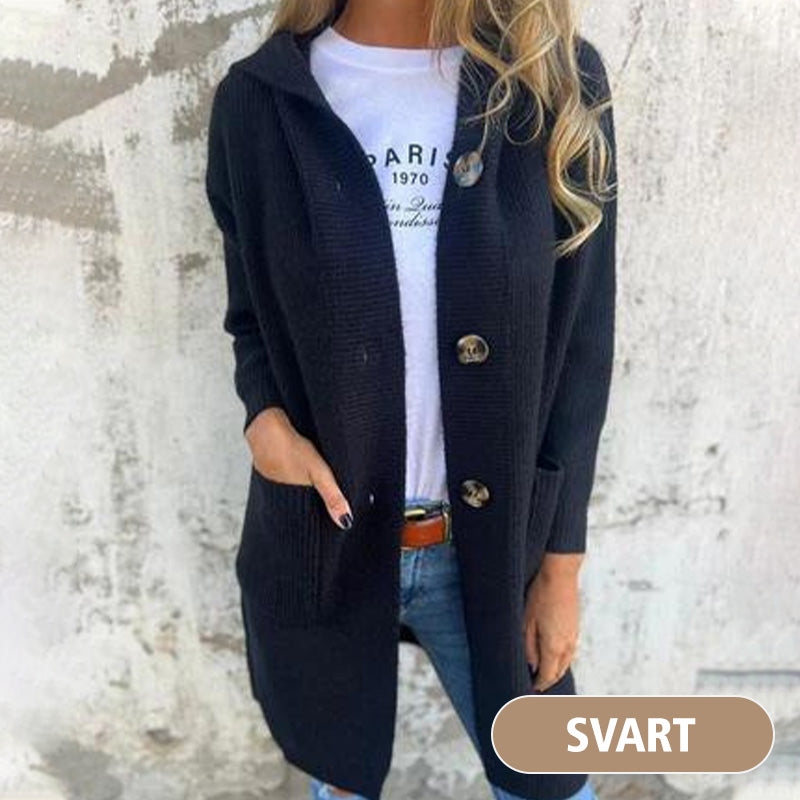 💕Herbst Heißer Verkauf Alle-Spiel frauen Taste Kapuze Strickjacke