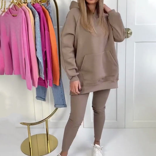 💖Stilvolles Hoodie- und Hosenset für Damen