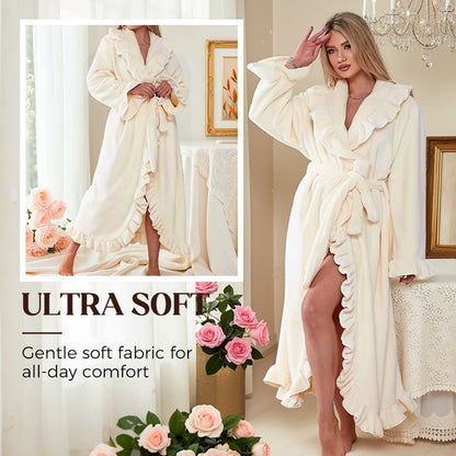 50 % Rabatt, nur bis zu diesem Wochenende!🧖♀️ Luxuriös weicher Bademantel – ultraweicher Stoff, elegante Rüschen und Komfort für jeden Tag