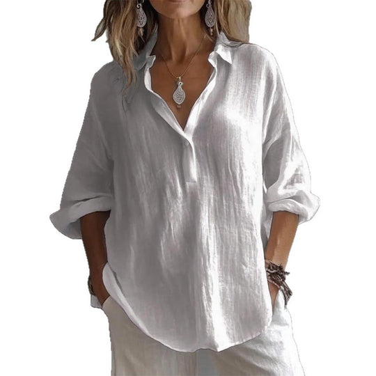 👔✨ 50% RABATT! Lockere, vielseitige Damen-Bluse – Leicht, lässig &amp; perfekt für Alltag und Büro ✨