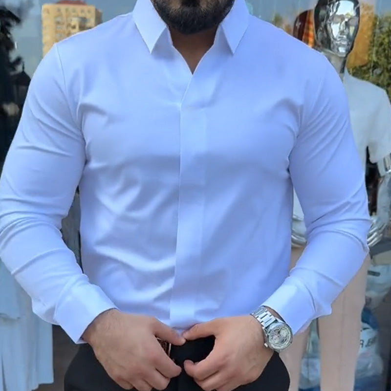 ✨Bestseller 2025⌛👔 Herren-Freizeithemd, schmal geschnitten, einfarbig