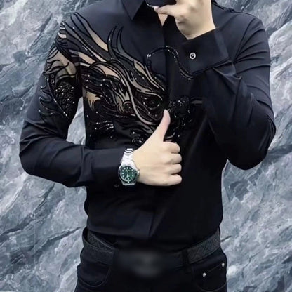 Herrenhemd mit schmaler Passform und stilvollem Aufdruck