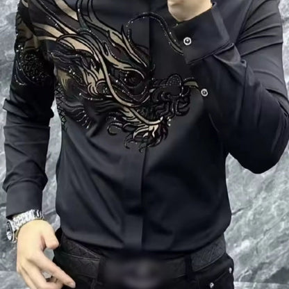 Herrenhemd mit schmaler Passform und stilvollem Aufdruck