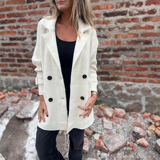 ❄️🍂Mittellanger Damenrock mit doppelten Knöpfen und Revers -❤️‍🔥Bleib diesen Winter schön warm!