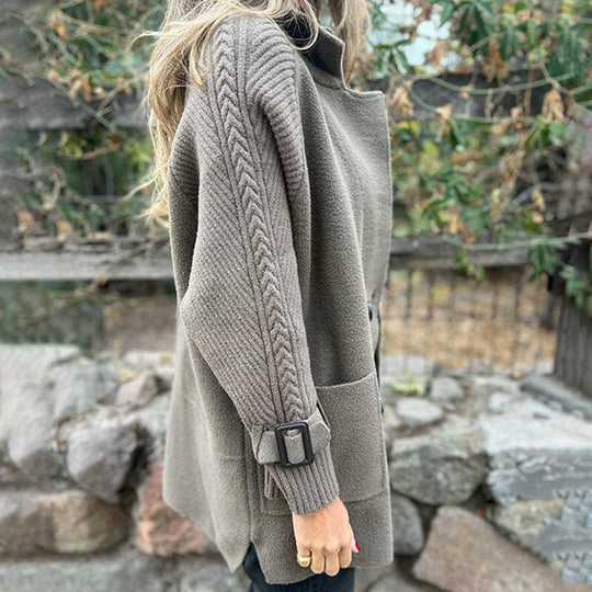 ❄️🍂Mittellanger Damenrock mit doppelten Knöpfen und Revers -❤️‍🔥Bleib diesen Winter schön warm!