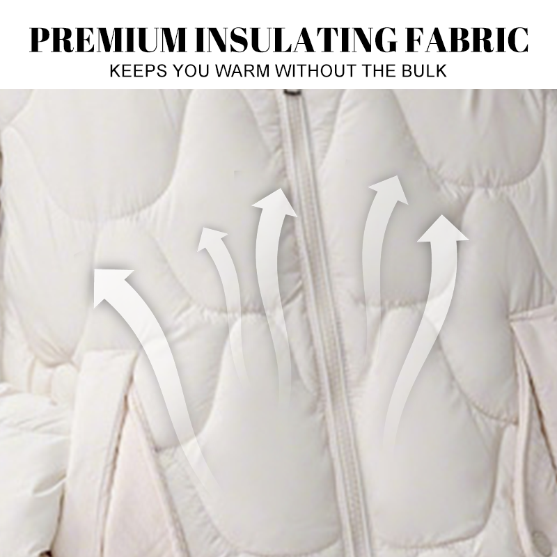 🔥🧥Kurze Warme Winterjacke für Damen – Steppjacke mit Kapuze und Taschen