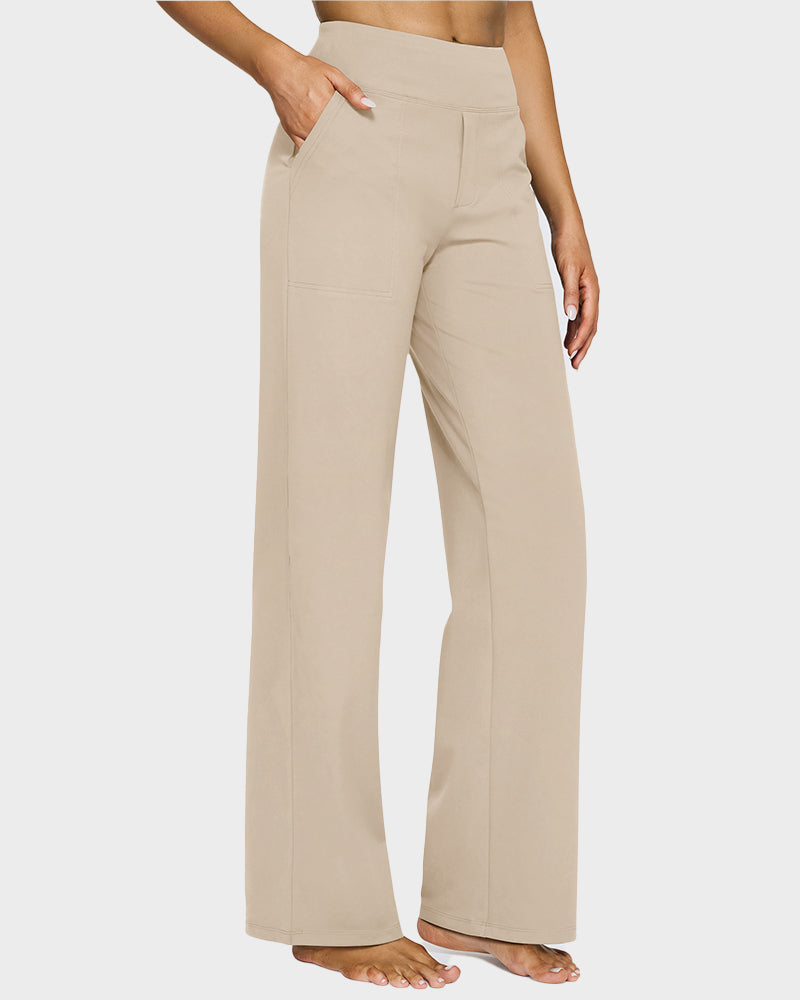 💖LAST-DAY-AKTION – 50 % RABATT 💖 Lässige Yoga-Hose mit weitem Bein für Damen mit hoher Taille und Stretch