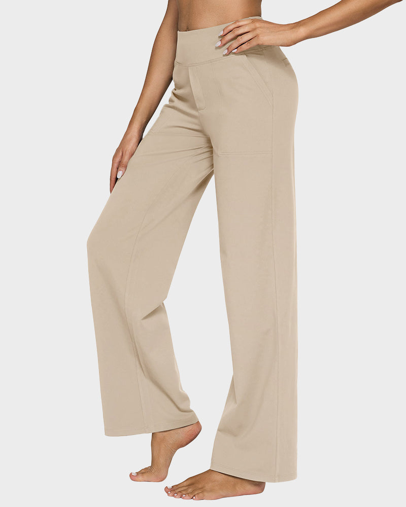 💖LAST-DAY-AKTION – 50 % RABATT 💖 Lässige Yoga-Hose mit weitem Bein für Damen mit hoher Taille und Stretch