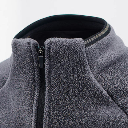 Warmes einfarbiges Langarm-Sweatshirt für Herren mit Troyerkragen