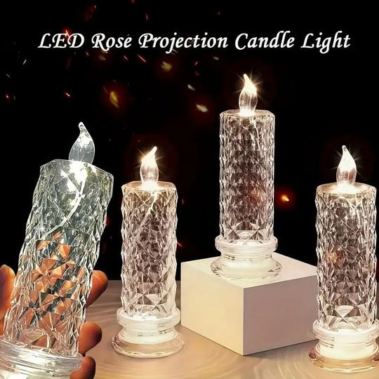 🔥Letzter Tag 50% Rabatt🎁Set mit 4 LED-Kristallkerzenleuchtern