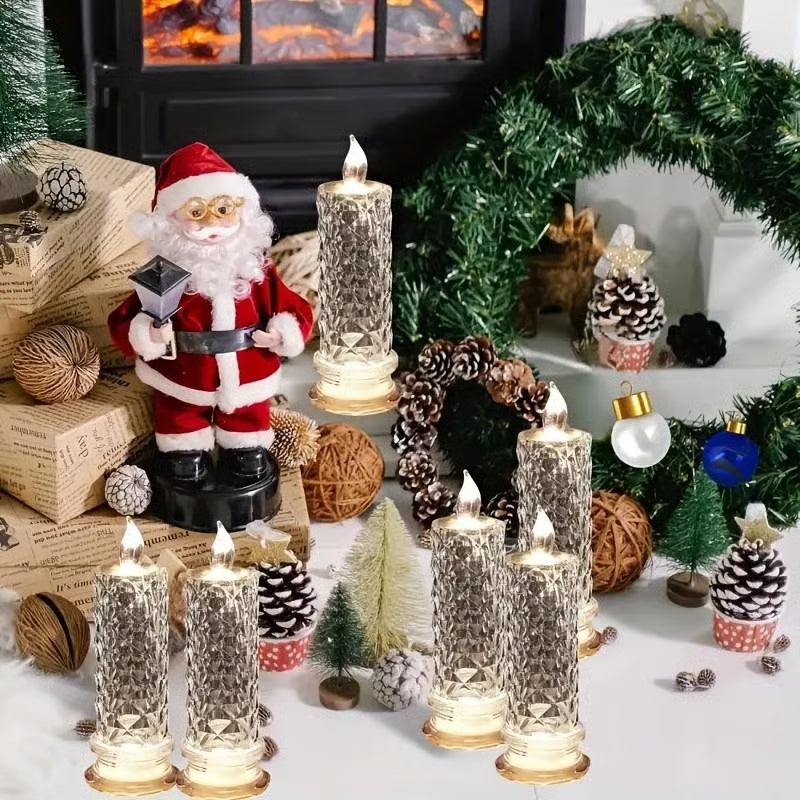 🔥Letzter Tag 50% Rabatt🎁Set mit 4 LED-Kristallkerzenleuchtern