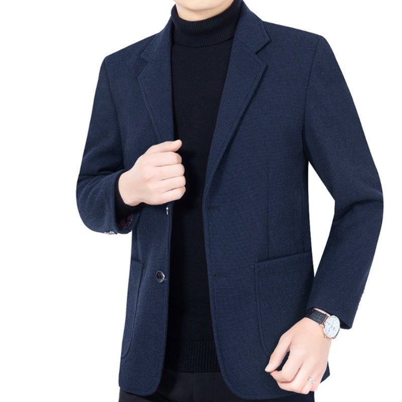 Herren lässiger Blazer mit zwei Knöpfen und Taschen