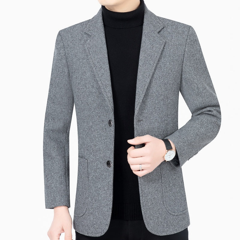 Herren lässiger Blazer mit zwei Knöpfen und Taschen