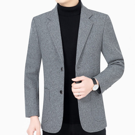 Herren lässiger Blazer mit zwei Knöpfen und Taschen