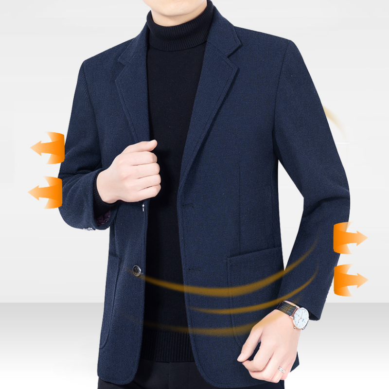 Herren lässiger Blazer mit zwei Knöpfen und Taschen