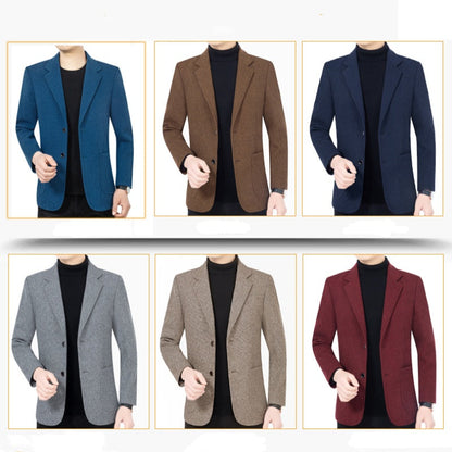 Herren lässiger Blazer mit zwei Knöpfen und Taschen