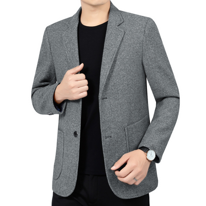 Herren lässiger Blazer mit zwei Knöpfen und Taschen