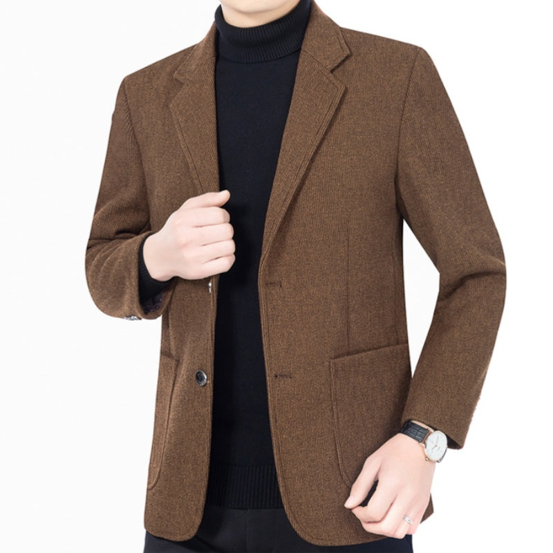 Herren lässiger Blazer mit zwei Knöpfen und Taschen