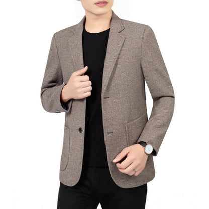 Herren lässiger Blazer mit zwei Knöpfen und Taschen