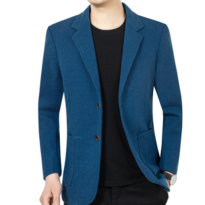 Herren lässiger Blazer mit zwei Knöpfen und Taschen