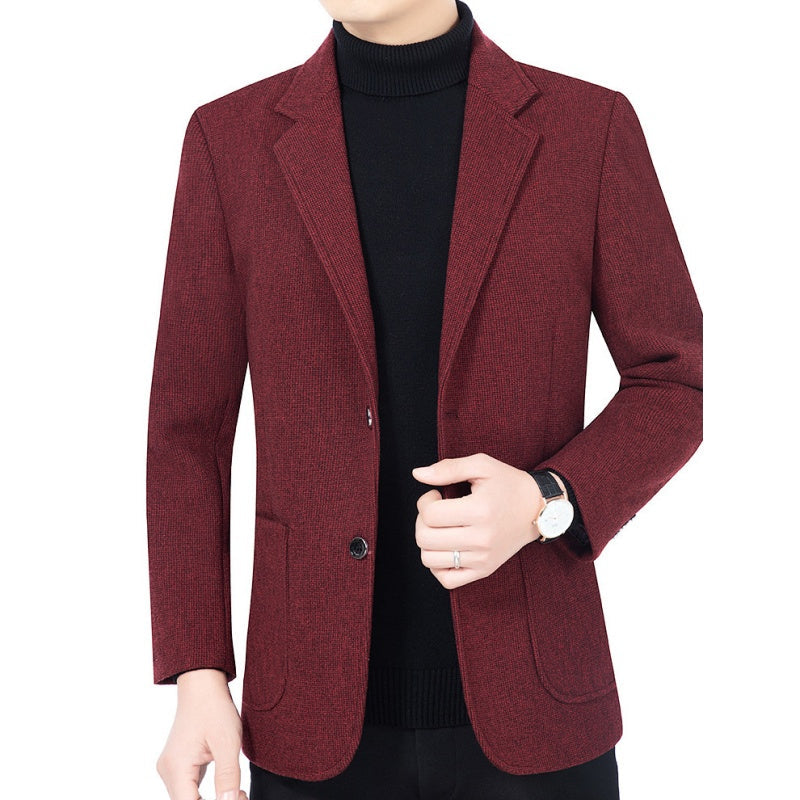 Herren lässiger Blazer mit zwei Knöpfen und Taschen